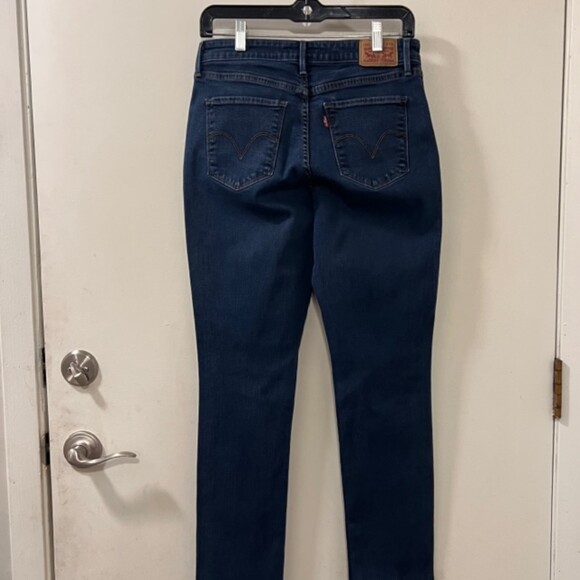 Levis Womens Blue Classic Mid Rise Skinny Dark Wash Denim Jeans Size 10 - Picture 6 of 12